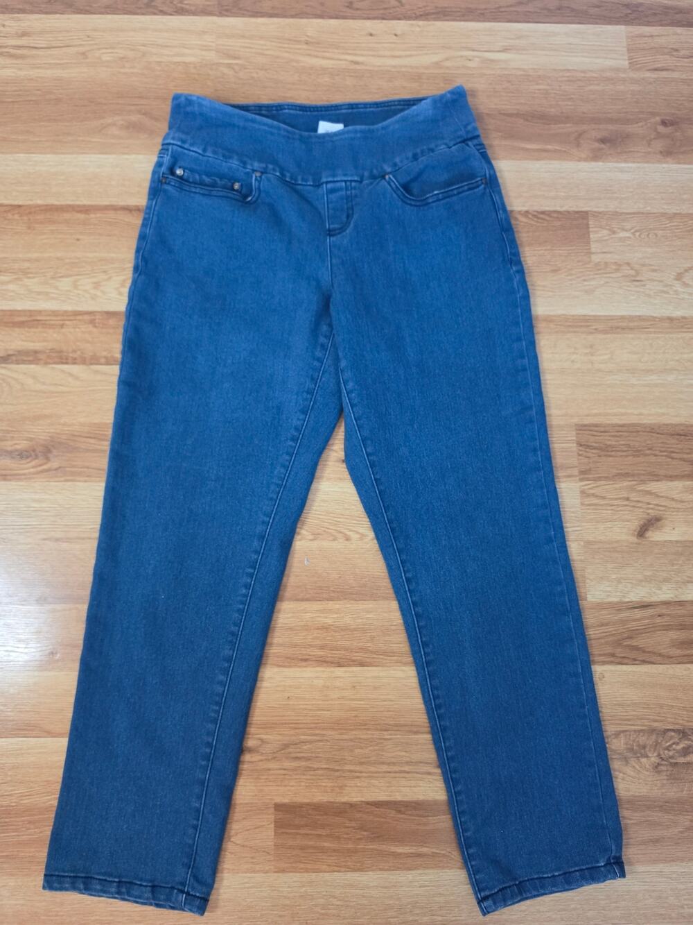 Time and Tru Pull On Jeggings Petite Small 4-6 Blue Stretch Denim Skinny Jeans